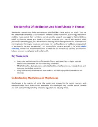 Mindful Exercising - Onelife Fitness | PDF