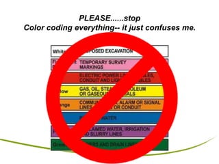 PLEASE......stop
Color coding everything-- it just confuses me.
 