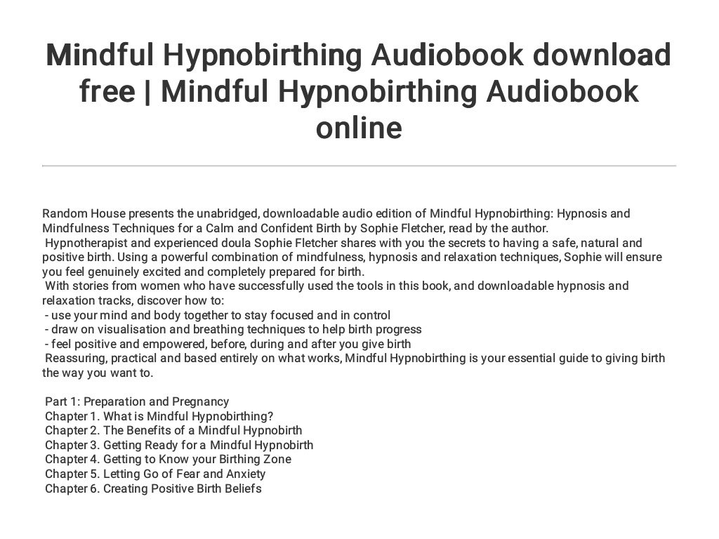 Mindful Hypnobirthing Audiobook download free Mindful