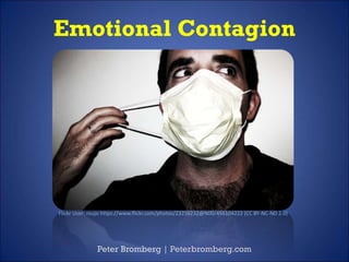 Emotional Contagion
Peter Bromberg | Peterbromberg.com
Flickr User: roujo https://www.flickr.com/photos/23258232@N00/456104222 (CC BY-NC-ND 2.0)
 