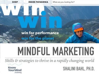 MINDFUL MARKETING
Skills & strategies to thrive in a rapidly changing world
SHALINI BAHL, PH.D.
 