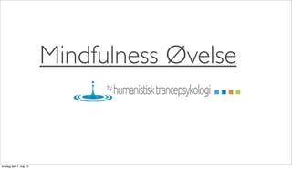 Mindfulness Øvelse
onsdag den 1. maj 13
 