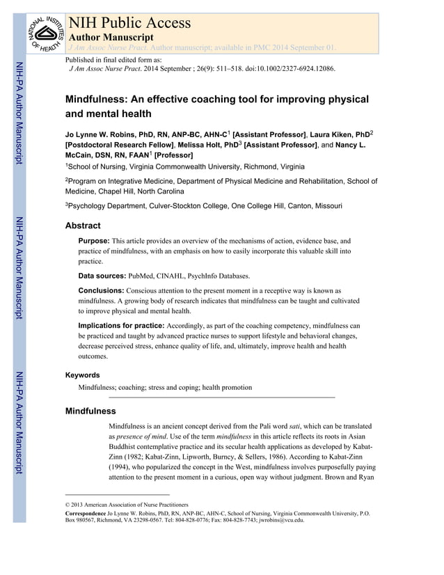 Picture of Mindfulness: An effective coaching tool for improving physical and ...