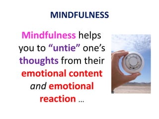 Mindfulness of BreathingStay awake and aware ...It’s not about the breath or the movement of the abdomen ... but the awareness.