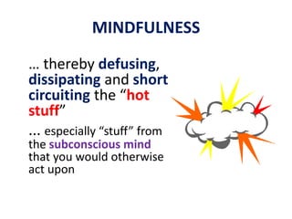 Mindfulness of BreathingBreathing in and out assists in relieving tension and calmingthe mind.