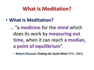 MINDFULNESSThe “here and now” is all that really “is”