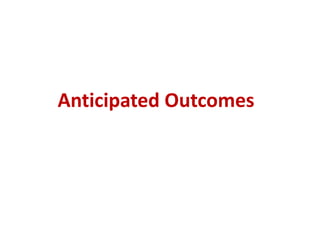 Anticipated Outcomes
