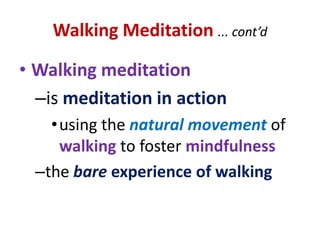 “Tips” on Sitting MeditationSit down ... comfortably.Sit still and upright  ... spine erect ... head straight.Sit relaxed but alert.