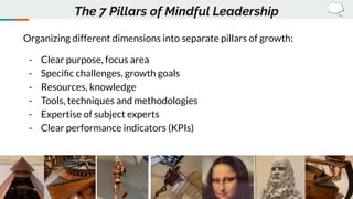 Organizing different dimensions into separate pillars of growth:
- Clear purpose, focus area
- Speciﬁc challenges, growth ...