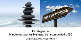 Estrategias de
Mindfulness para el bienestar de la comunidad UCSC
MINDFULNESS PARA PRINCIPIANTES
06-11-2022
1
 