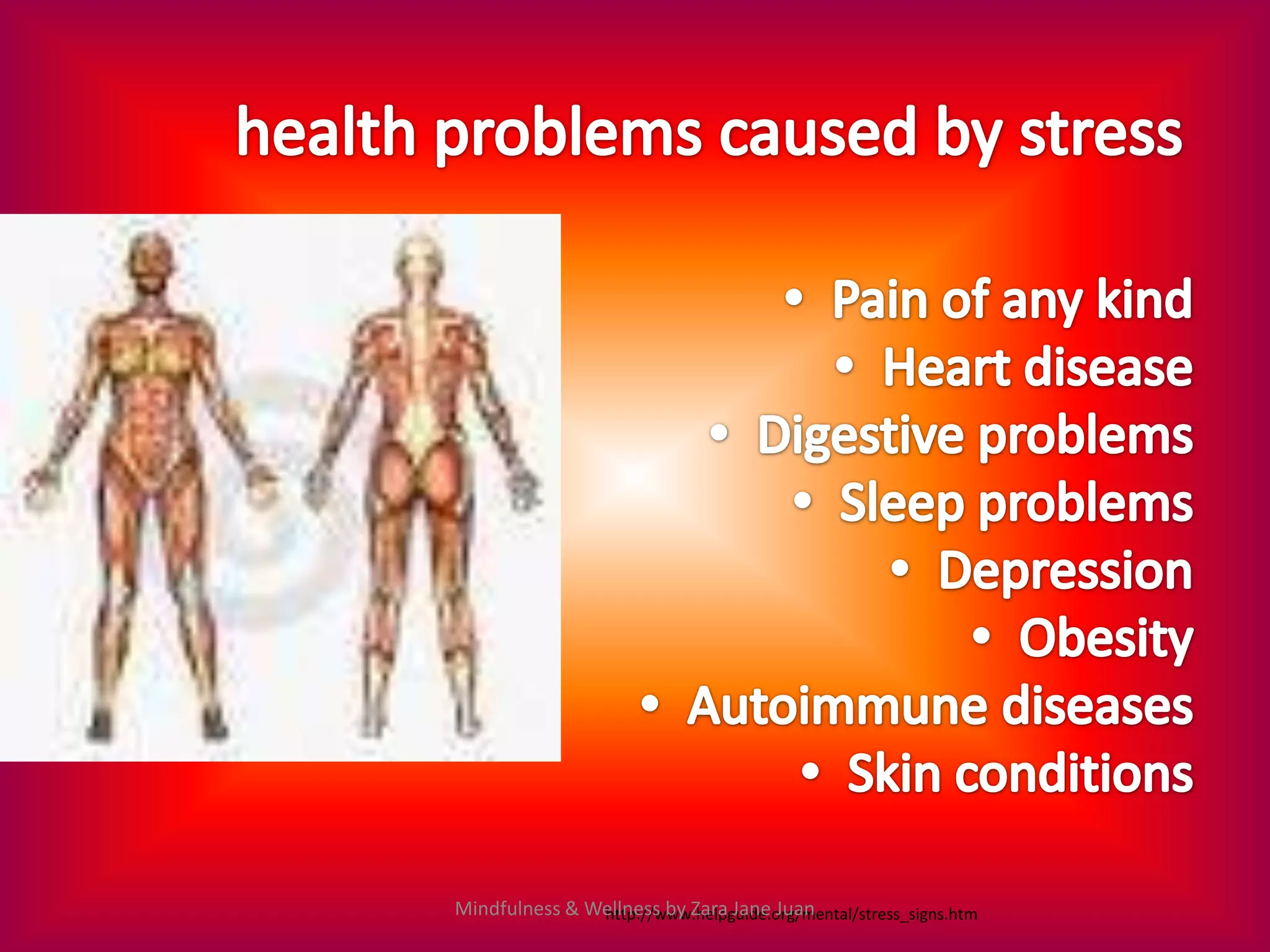 Mindfulness & Wellness by Zara Jane Juan
               http://www.helpguide.org/mental/stress_signs.htm
 