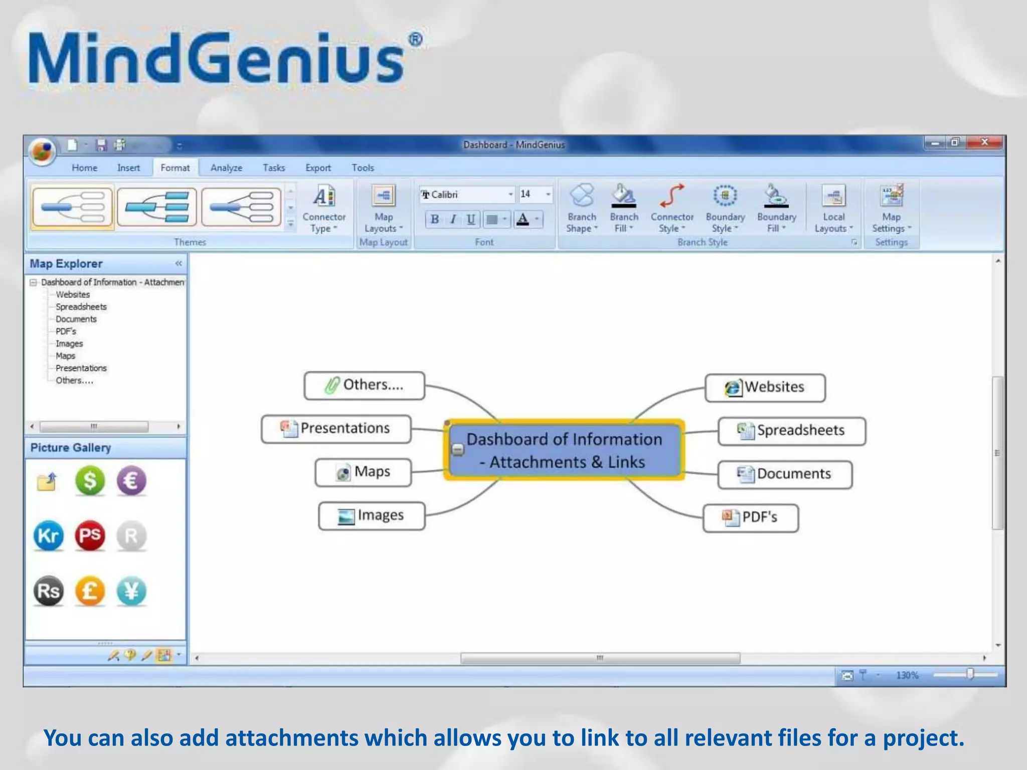 You can also add attachments which allows you to link to all relevant files for a project.