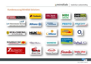 Kundenauszug Mindlab Solutions




                                 02-12-2010 | Seite 3
 