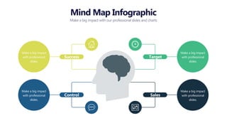 Success
Control
Target
Sales
Make a big impact
with professional
slides.
Make a big impact
with professional
slides.
Make a big impact
with professional
slides.
Make a big impact
with professional
slides.
Mind Map Infographic
Make a big impact with our professional slides and charts
 