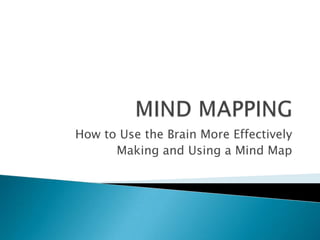 How to Use the Brain More Effectively
Making and Using a Mind Map
 