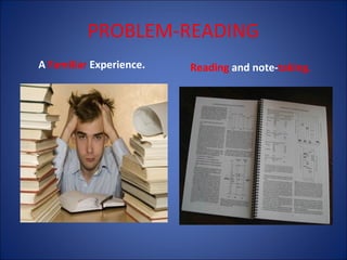 PROBLEM-READING
A Familiar Experience.

Reading and note-taking.

 