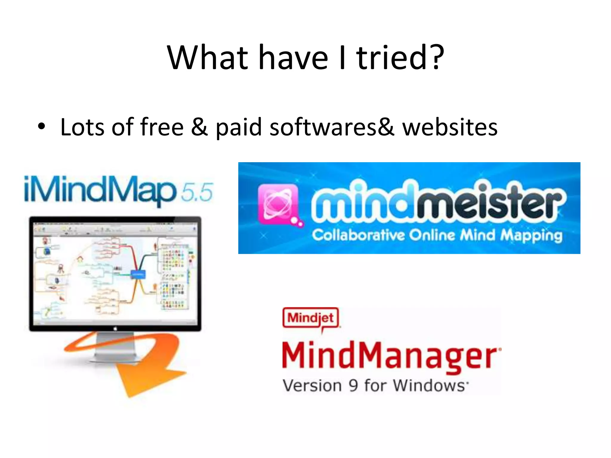 What have I tried?
• Lots of free & paid softwares& websites
 