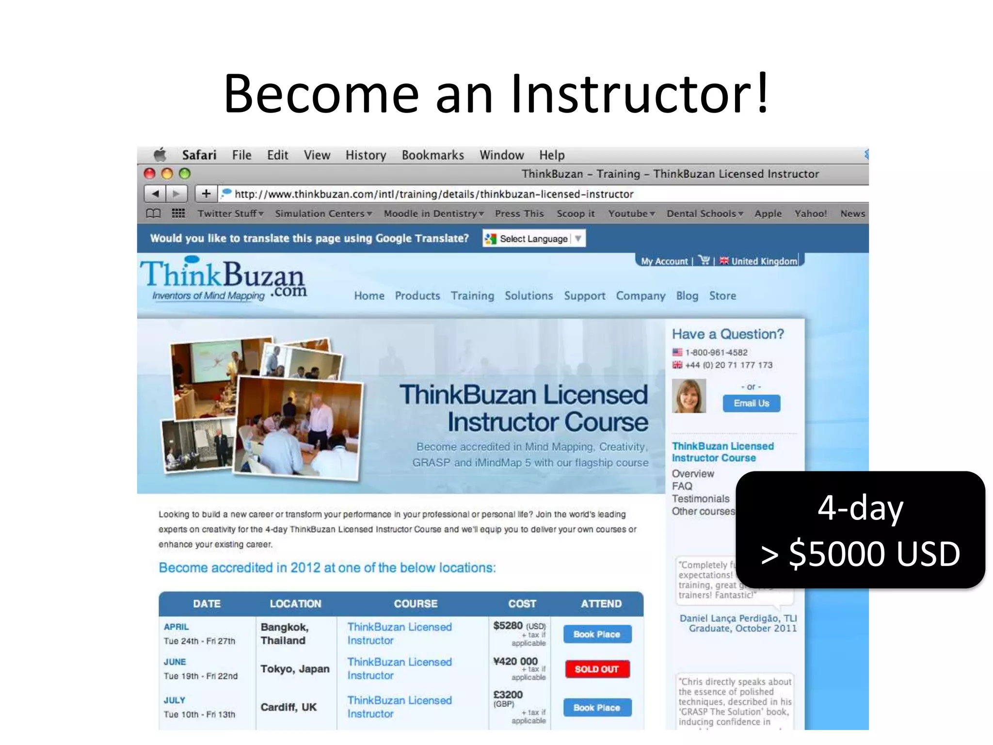 Become an Instructor!




                        4-day
                    > $5000 USD
 