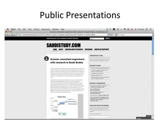 Public Presentations
 