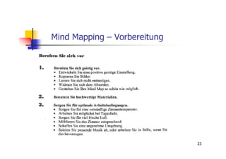 Mind Mapping – Vorbereitung




                              23
 