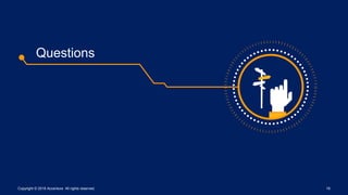 Questions
Copyright © 2016 Accenture All rights reserved. 16
 