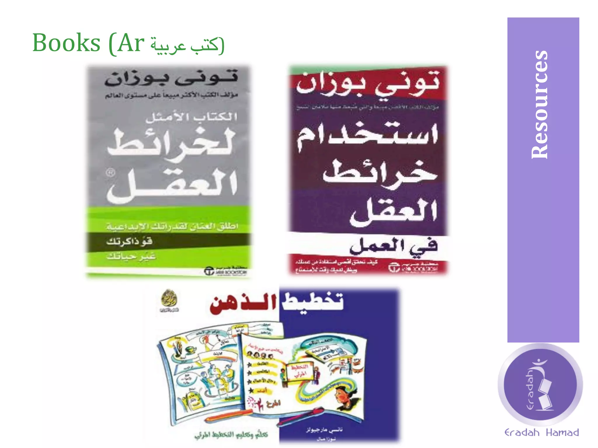 Resources	
  	
  
Books	
  (Ar	
   ‫كتب‬	
  ‫عربية‬ )	
  	
  
 