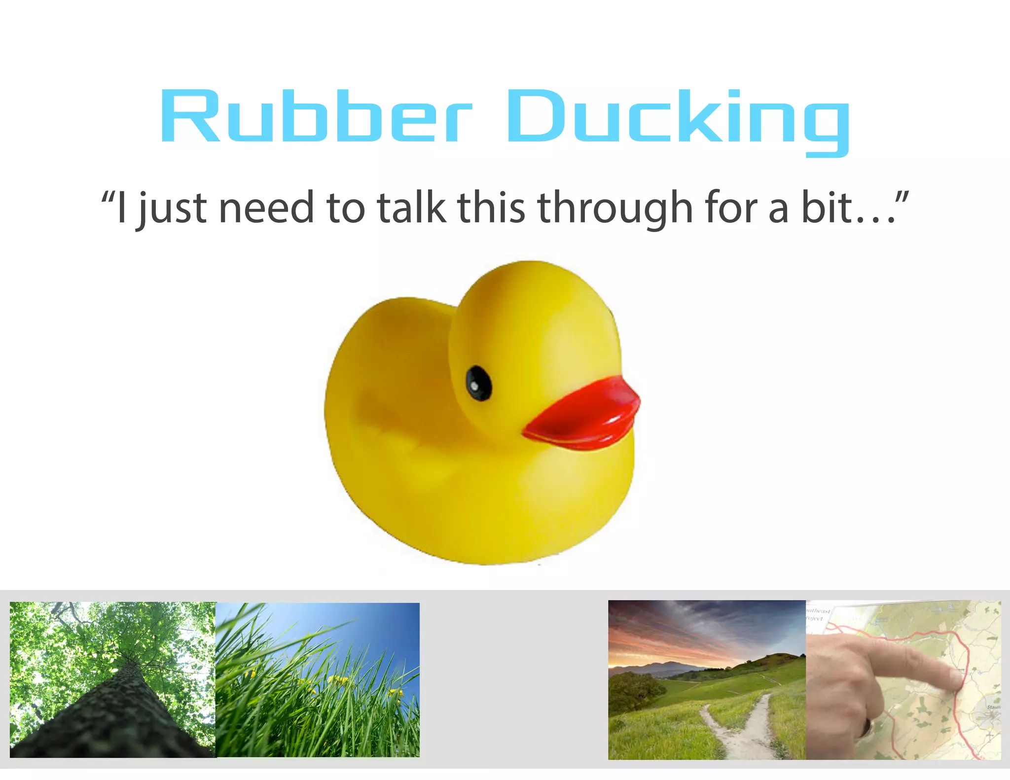 Rubber Ducking
“I just need to talk this through for a bit…”
 