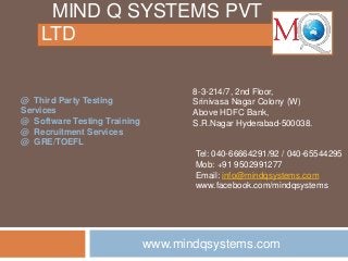 Software Testing Tools Training Institute in Hyderabad