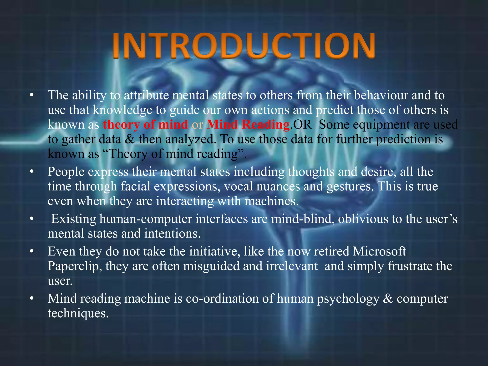 Mind Reading Computer | PPTX | Brain and Nervous System Disorders ...