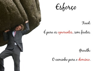 Esforço
                          Fixed:

É para os ignorantes, sem frutos.



                        Growth:

     O caminho para o domínio.
 