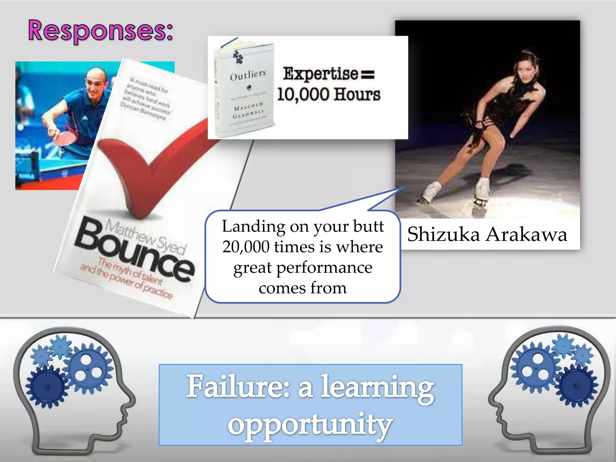 Landing on your butt
                        Shizuka Arakawa
20,000 times is where
 great performance
     comes from
 