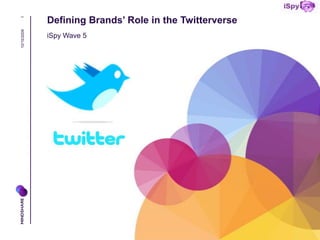 1
10/16/2009   Defining Brands’ Role in the Twitterverse
             iSpy Wave 5
 
