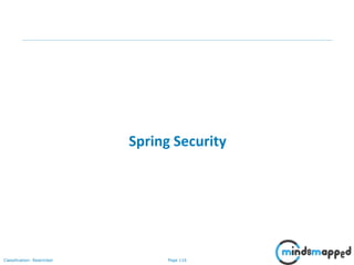 Page 116Classification: Restricted
Spring Security
 