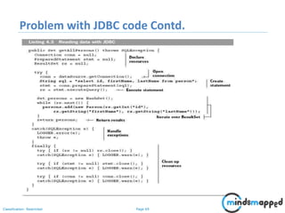 Page 69Classification: Restricted
Problem with JDBC code Contd.
 