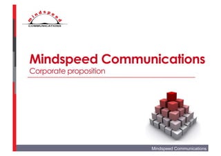 Mindspeed Communications  
Corporate proposition




                        Mindspeed Communications
 