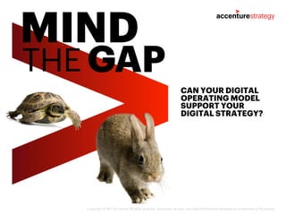 Copyright © 2017 Accenture All rights reserved. Accenture, its logo, and High Performance Delivered are trademarks of Accenture.
CAN YOUR DIGITAL
OPERATING MODEL
SUPPORT YOUR
DIGITAL STRATEGY?
 