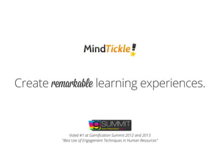 Creating Remarkable Learning Experiences - A MindTickle Recipe | PDF
