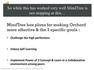 Mindtree Lesson Mindtree case study presentation- Best Workplaces Conferece | PDF