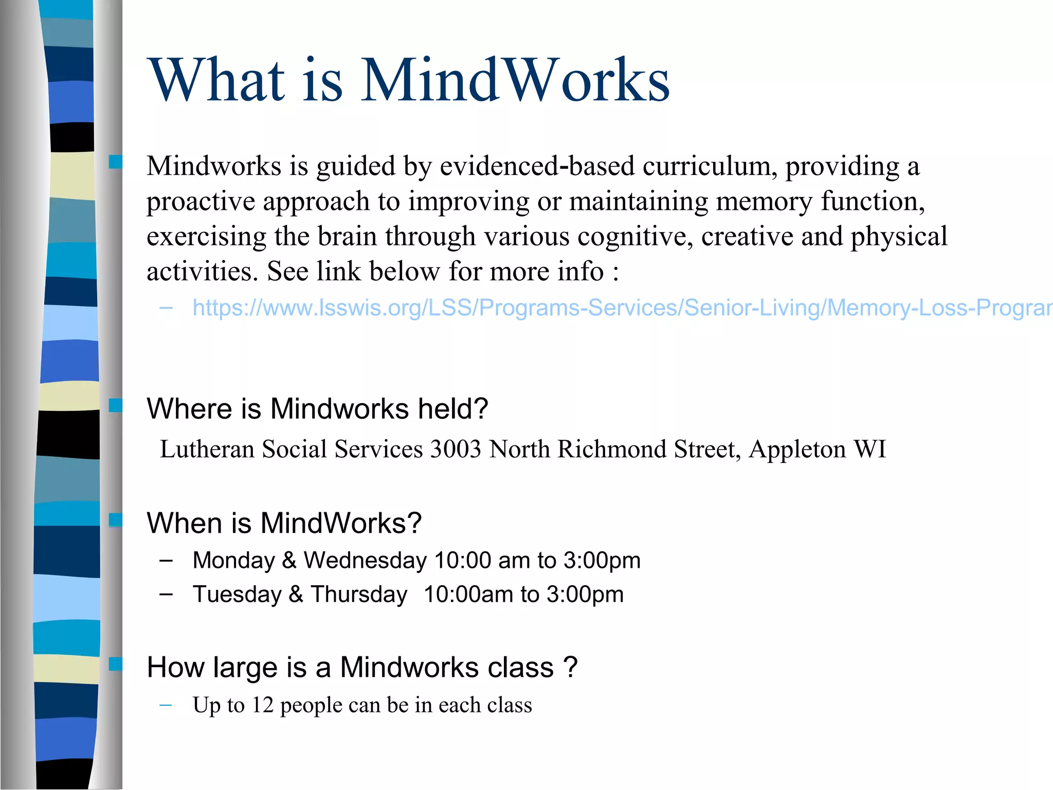 MindWorks Memory Enhancement Program | PPT