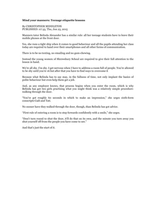 Mind your manners | PDF