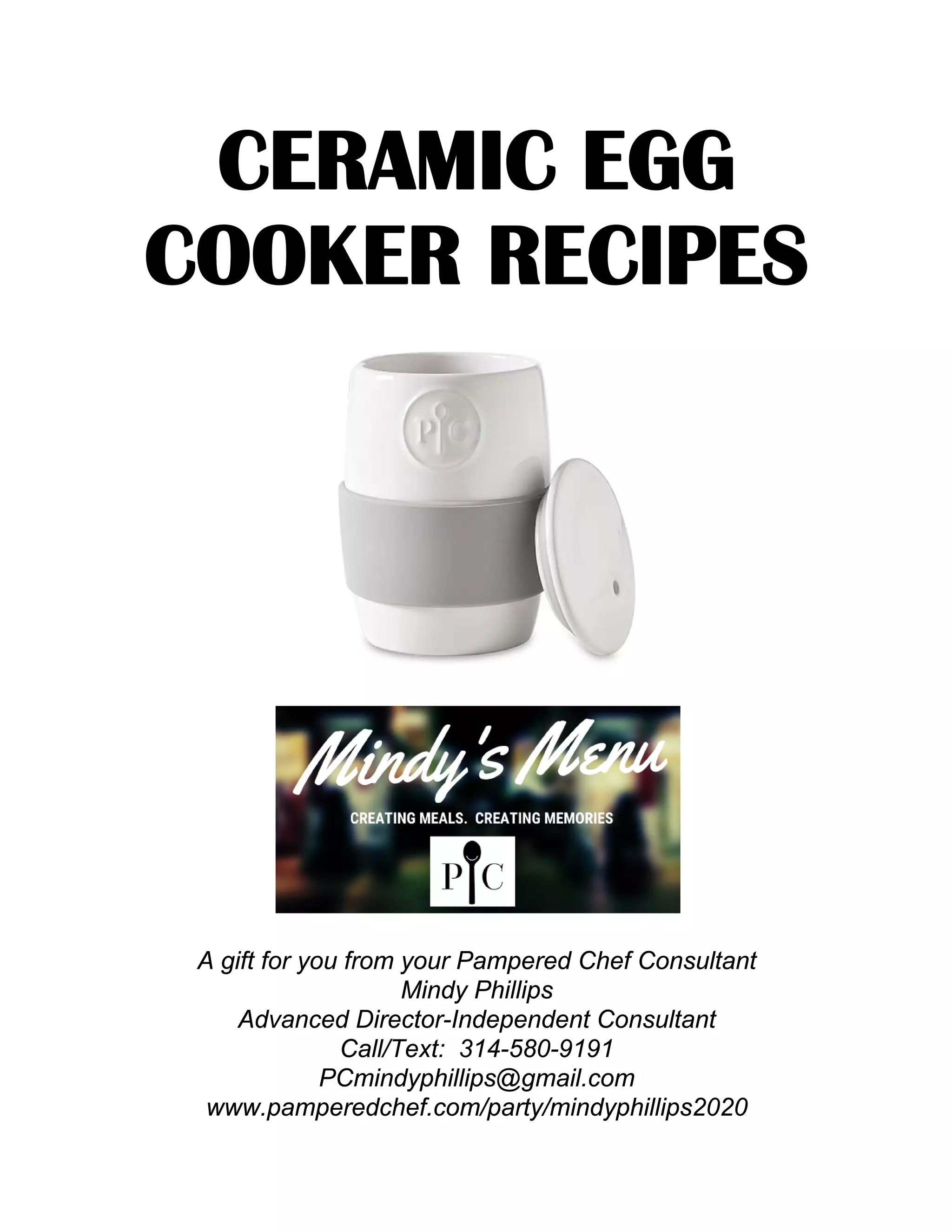 Pampered Chef Recipes for Ceramic Egg Cooker 