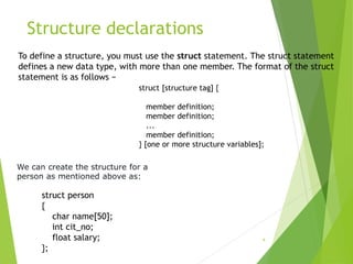 C programing -Structure | PPT image.