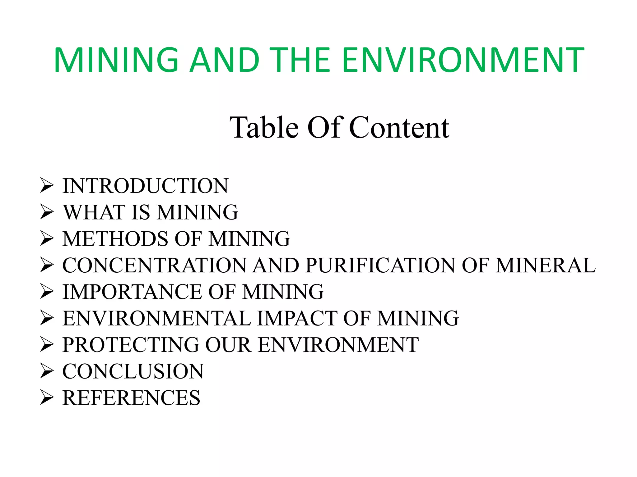 Mining and the environment | PPTX