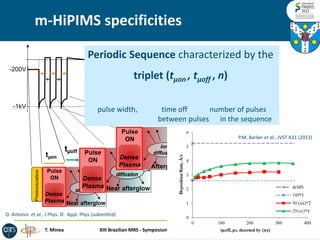 m-HiPIMS specificities 
COST Action MP-0804, HIPP Processes, O.Antonin, V.Tiron, C.Costin, G.Popa, T.Minea, 2013 
21 
T. M...