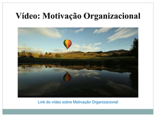 Vídeo: Motivação Organizacional
Link do vídeo sobre Motivação Organizacional
 