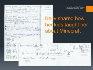 Gamification of Learning
We proved the concept by creating a gamified learning
environment where we learned about the game by being in the
game
Vance Stevens CALL Research
Conference Tarragona 2015
 