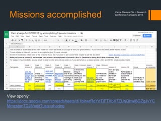 End Game Vance Stevens CALL Research
Conference Tarragona 2015
 