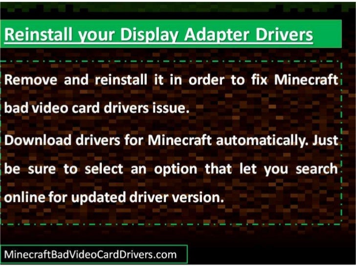 Solutions To Fix Minecraft Bad Video Card Drivers