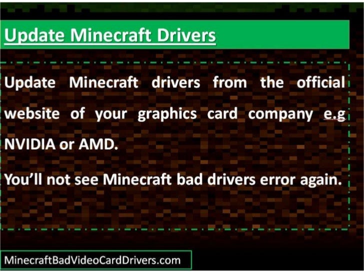 Solutions To Fix Minecraft Bad Video Card Drivers