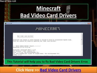 Click Here >> Bad Video Card Drivers
 